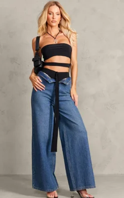 Black Slinky Twisted Front Bodysuit