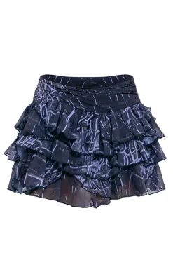Black Snake Printed Rara Mini Skirt