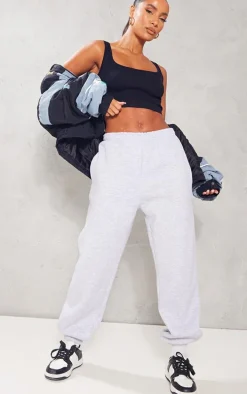 Black Snatched Rib Sleeveless Crop Top