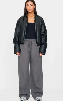 Black Snatched Rib Square Neck Sleeveless Bodysuit