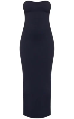 Black Snatched Sculpt Bandeau Midaxi Dress