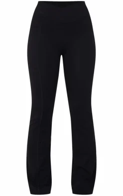 Black Snatched Sculpt Wrap Waistband Ruched Bum Flares