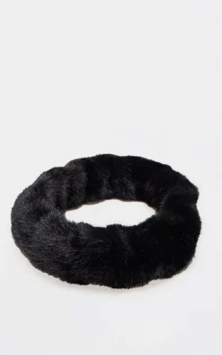 Black Soft Faux Fur Headband