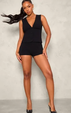 Black Soft Tailored Hotpants