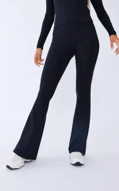 Black Soft Touch High Waist Flared Pants