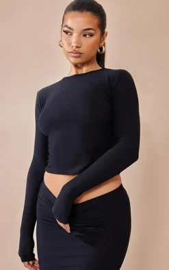 Black Soft Touch Long Sleeve Top