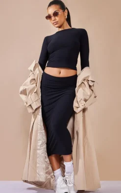 Black Soft Touch Long Sleeve Top