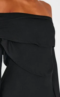 Black Soft Touch Long Sleeve Mini Dress