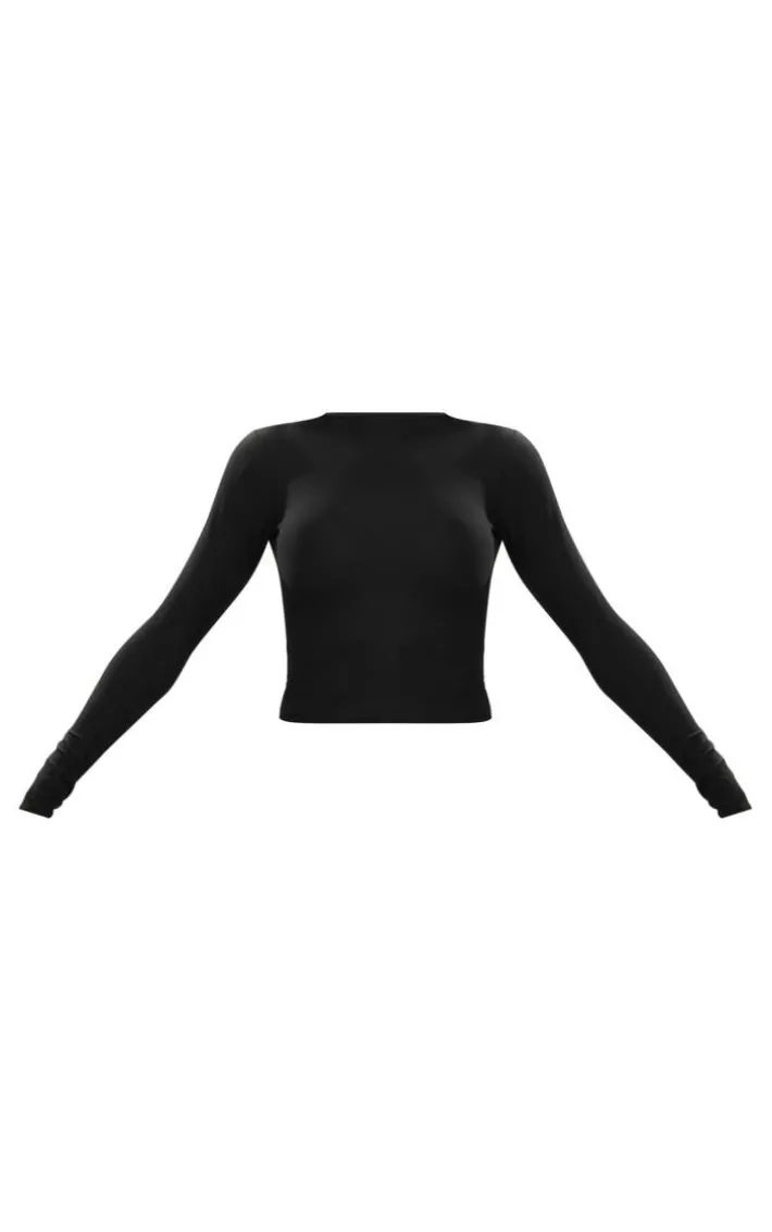 Black Soft Touch Longline Long Sleeve Top