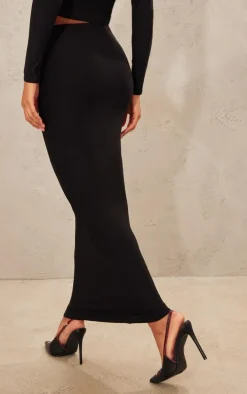 Black Soft Touch Maxi Skirt