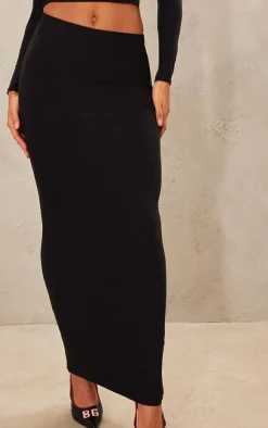 Black Soft Touch Maxi Skirt