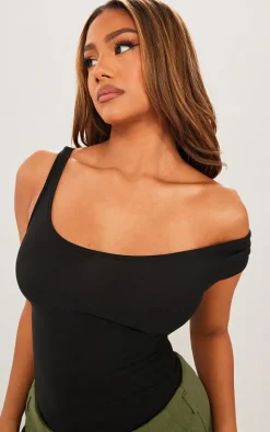 Black Soft Touch Ruched Side Bodysuit