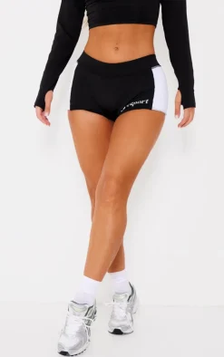 Black Soft Touch Runner Hot Pant