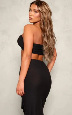 Black Soft Touch Twist Front Bandeau