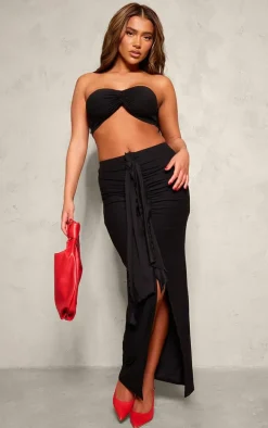 Black Soft Touch Twist Front Bandeau