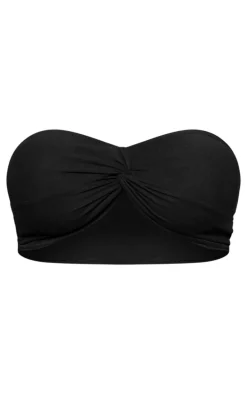 Black Soft Touch Twist Front Bandeau