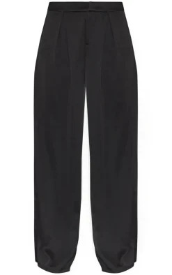 Black Split Extreme Wide Leg High Waisted Pants