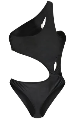Black Stone Trim Cut Out Swimsuit