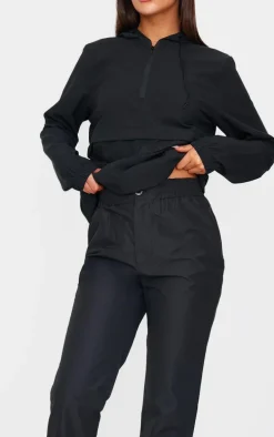Black Straight Leg Walking Pants