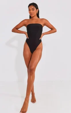 Black Strapless Swimsuit