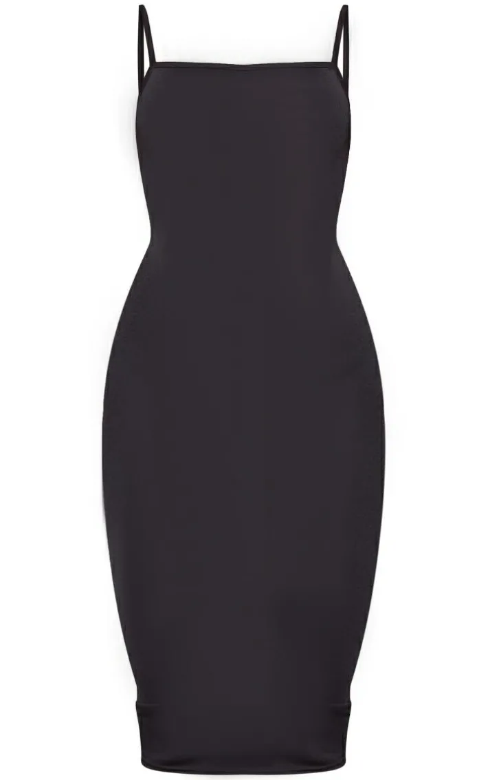 Black Strappy Midi Dress