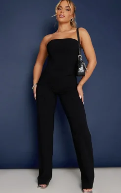 Black Stretch Woven Low Rise Cargo Pants