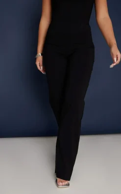 Black Stretch Woven Low Rise Cargo Pants