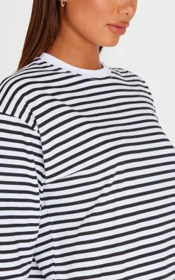 Black Stripey Oversized T Shirt