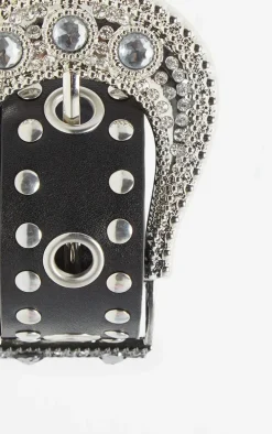 Black Studded Western Style Belt