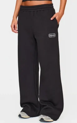 Black Studio Archives Embroidered Wide Leg Sweatpants