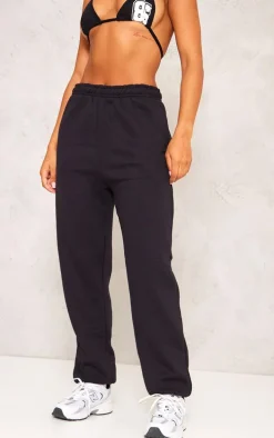 Black Sweat Cuffed High Waist Sweatpants