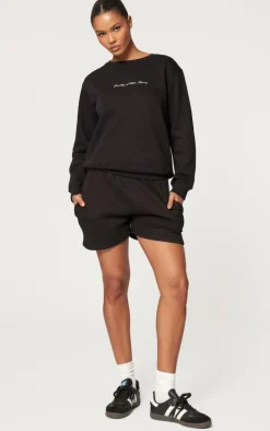 Black Sweat Pocket Runner Shorts