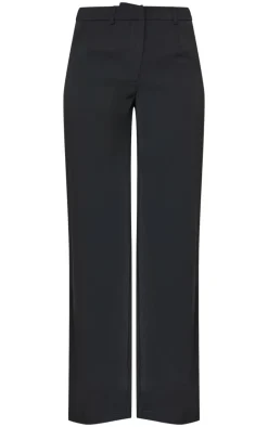 Black Tailored Woven High Waist Wide Leg Pants