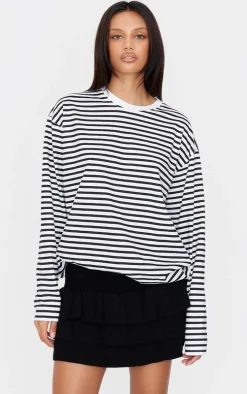 Black Textured Knit Rara Mini Skirt