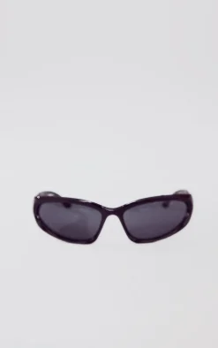 Black Thick Frame Visor Sunglasses