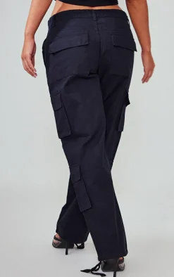 Black Tie Cuff Straight Leg Cargos