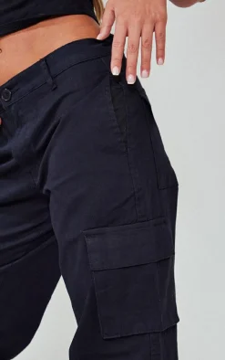 Black Tie Cuff Straight Leg Cargos