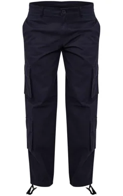 Black Tie Cuff Straight Leg Cargos