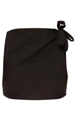 Black Tie Side Mini Skirt