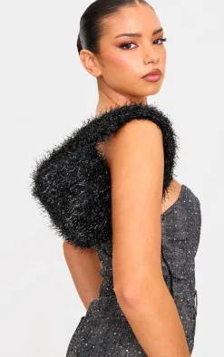Black Tinsel Mini Handbag