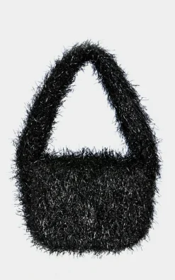 Black Tinsel Mini Handbag