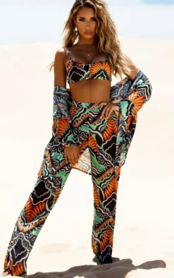 Black Tribal Print Beach Shirt