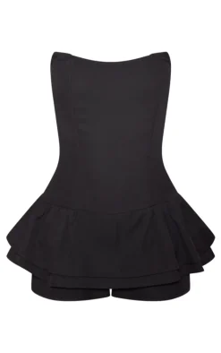 Black Twill Bandeau Rara Romper