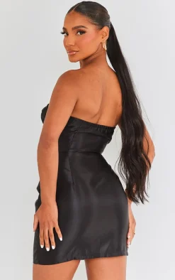 Black Underwire Hook And Eye Corset Detail Shift Dress