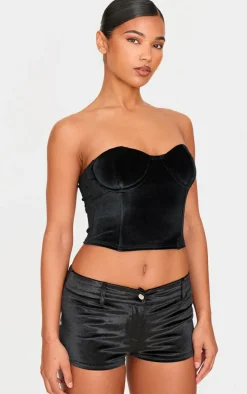 Black Velvet Micro Shorts