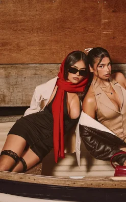 Black Vest Plunge Halterneck Shift Dress