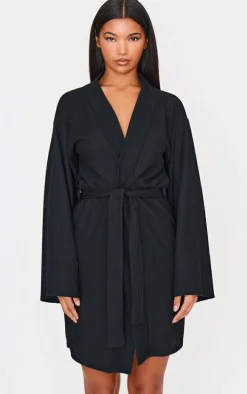 Black Waffle Robe