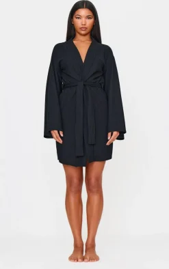 Black Waffle Robe