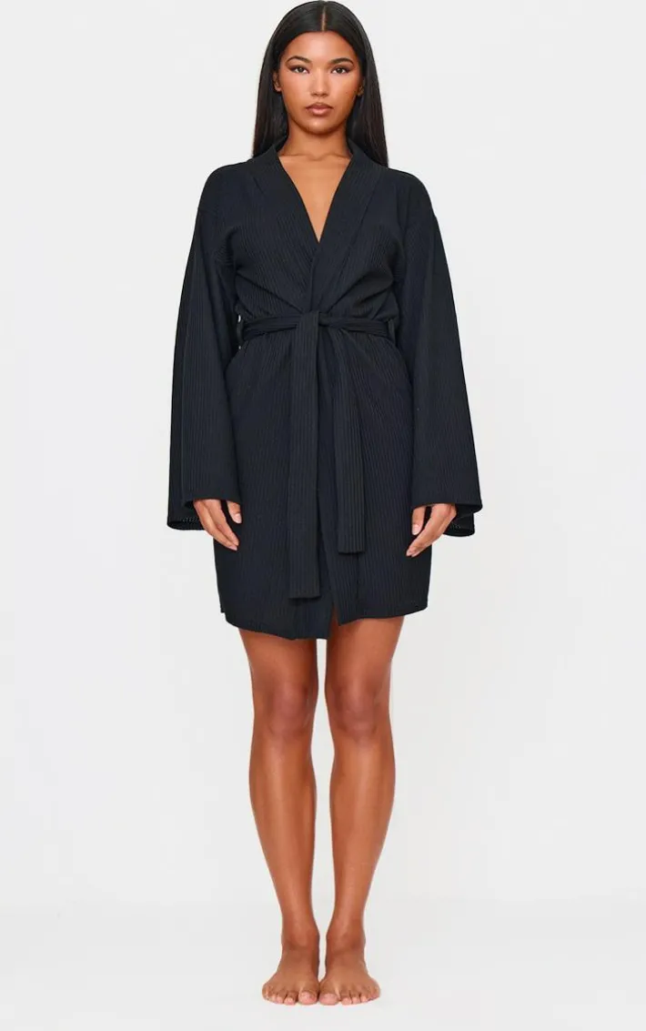 Black Waffle Robe