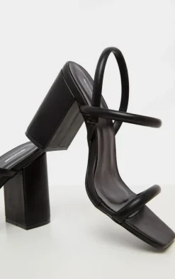 Black Wide Fit Chunky Block Heel Slingback Sandal